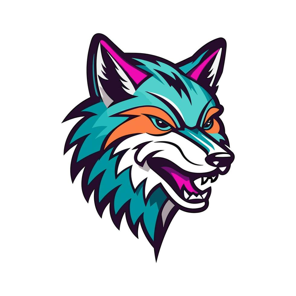 Intricate wolf head hand drawn logo design illustration. Captivating and powerful symbol of strength and resilience vector