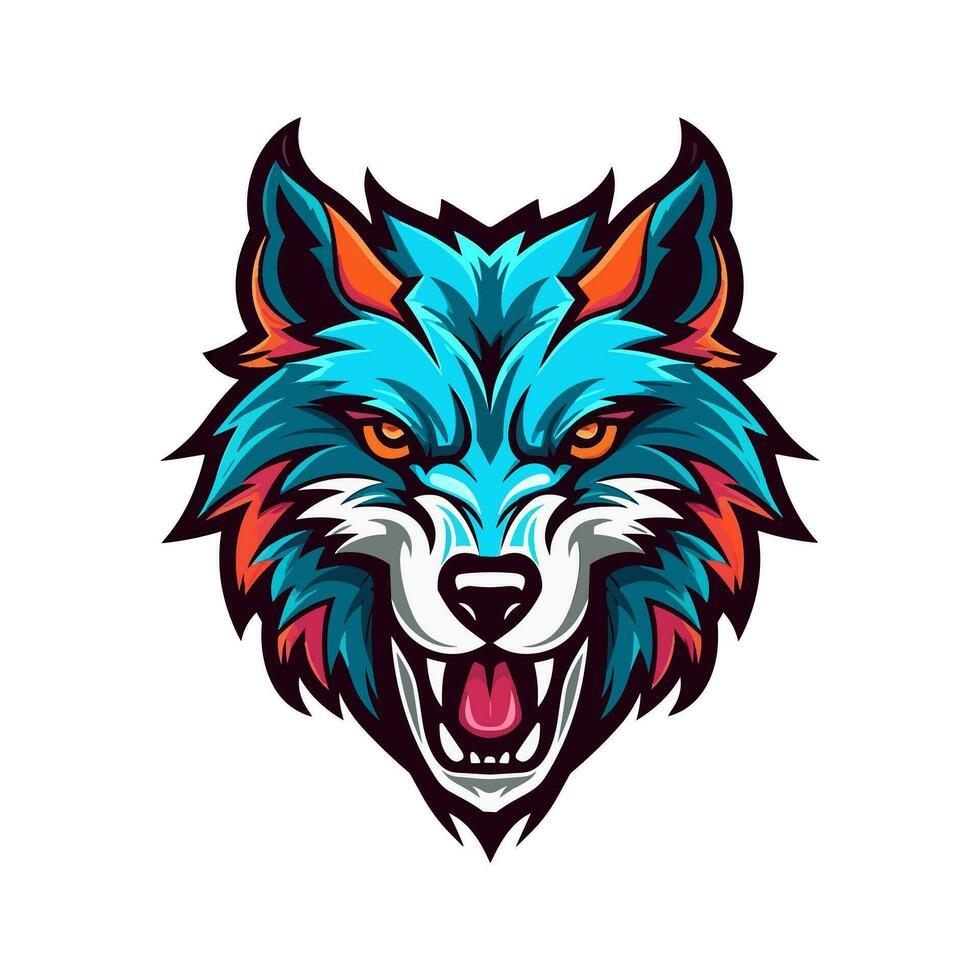Unique and mesmerizing wolf head illustration, hand drawn with intricate details. Perfect for logo designs that exude power and wild spirit vector