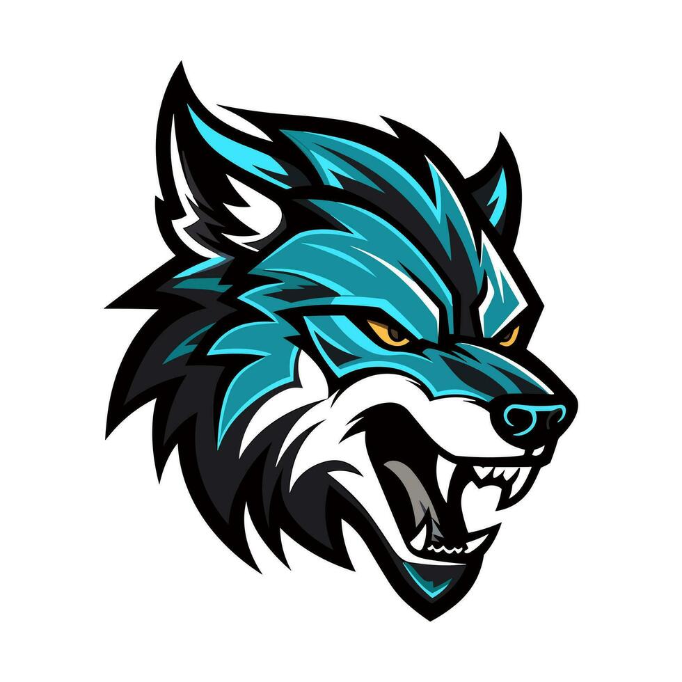 Intricate wolf head hand drawn logo design illustration. Captivating and powerful symbol of strength and resilience vector