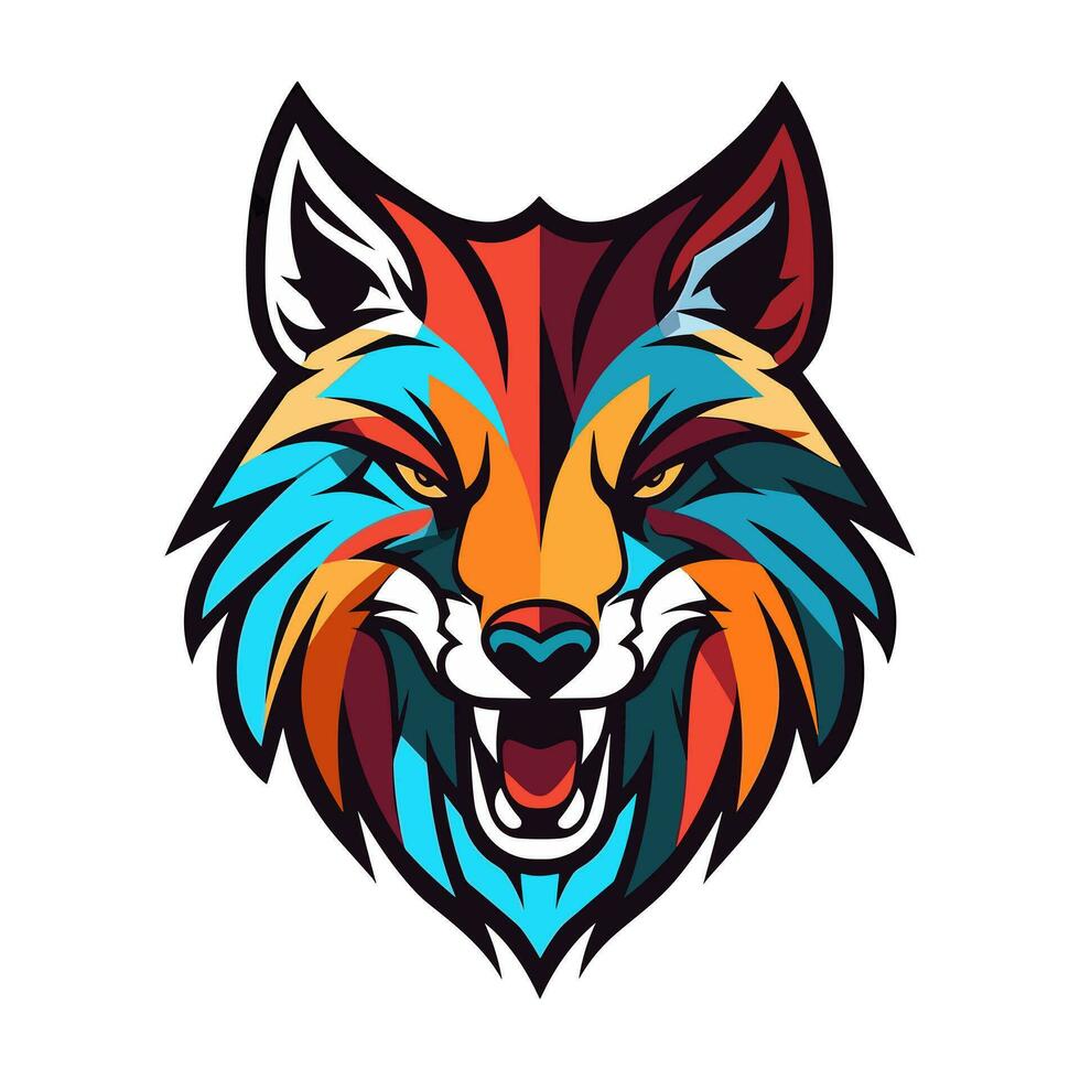 Intricate wolf head hand drawn logo design illustration. Captivating and powerful symbol of strength and resilience vector