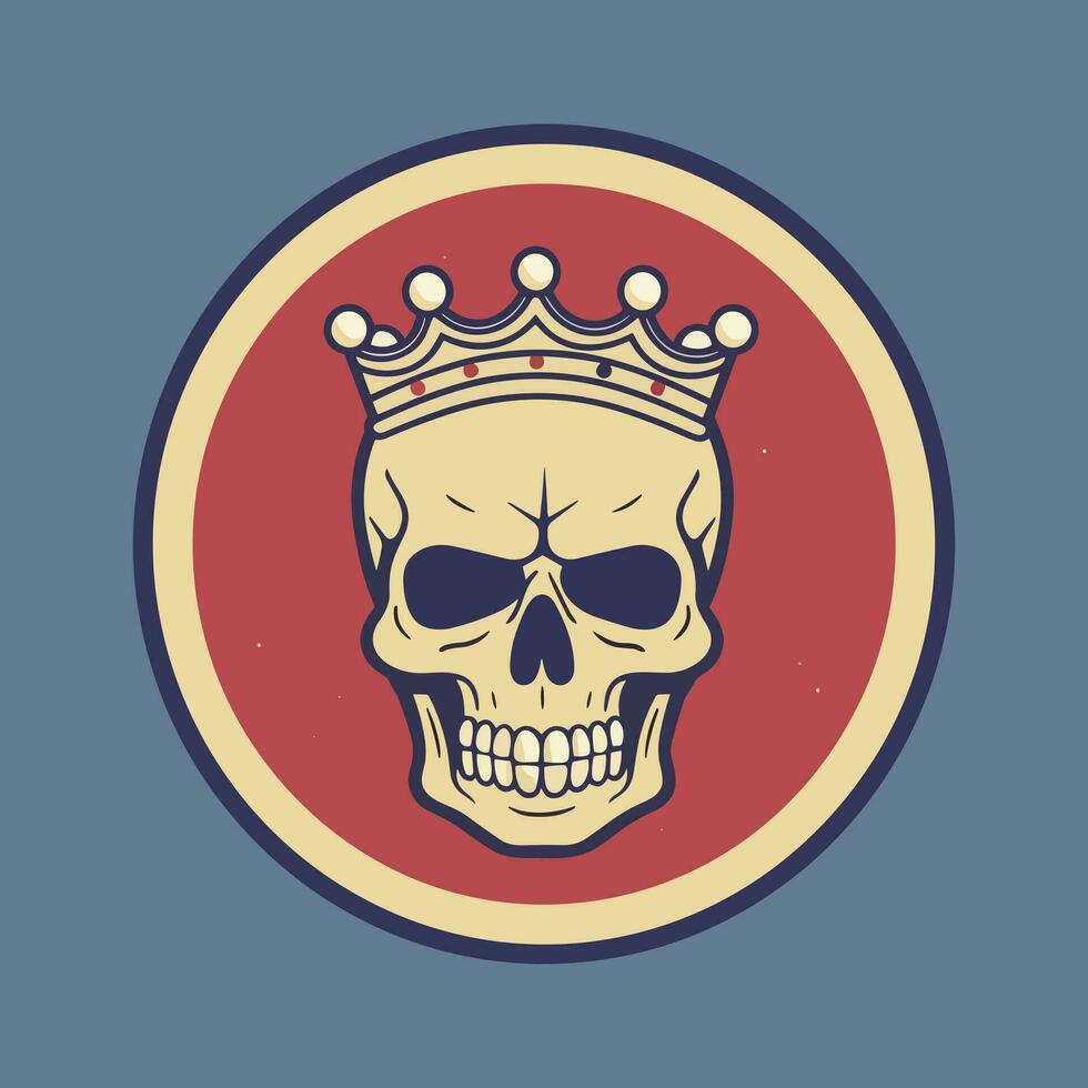 Regal Skull Hand Drawn Logo A powerful symbol of authority and dominance, the crowned skull logo design is perfect for edgy and bold brands vector