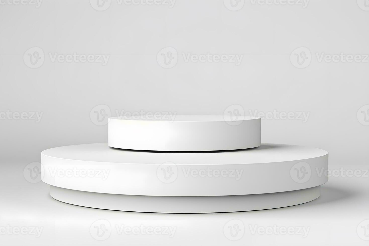 Simple white Pedestals Podium for product presentation geometrical shapes photo