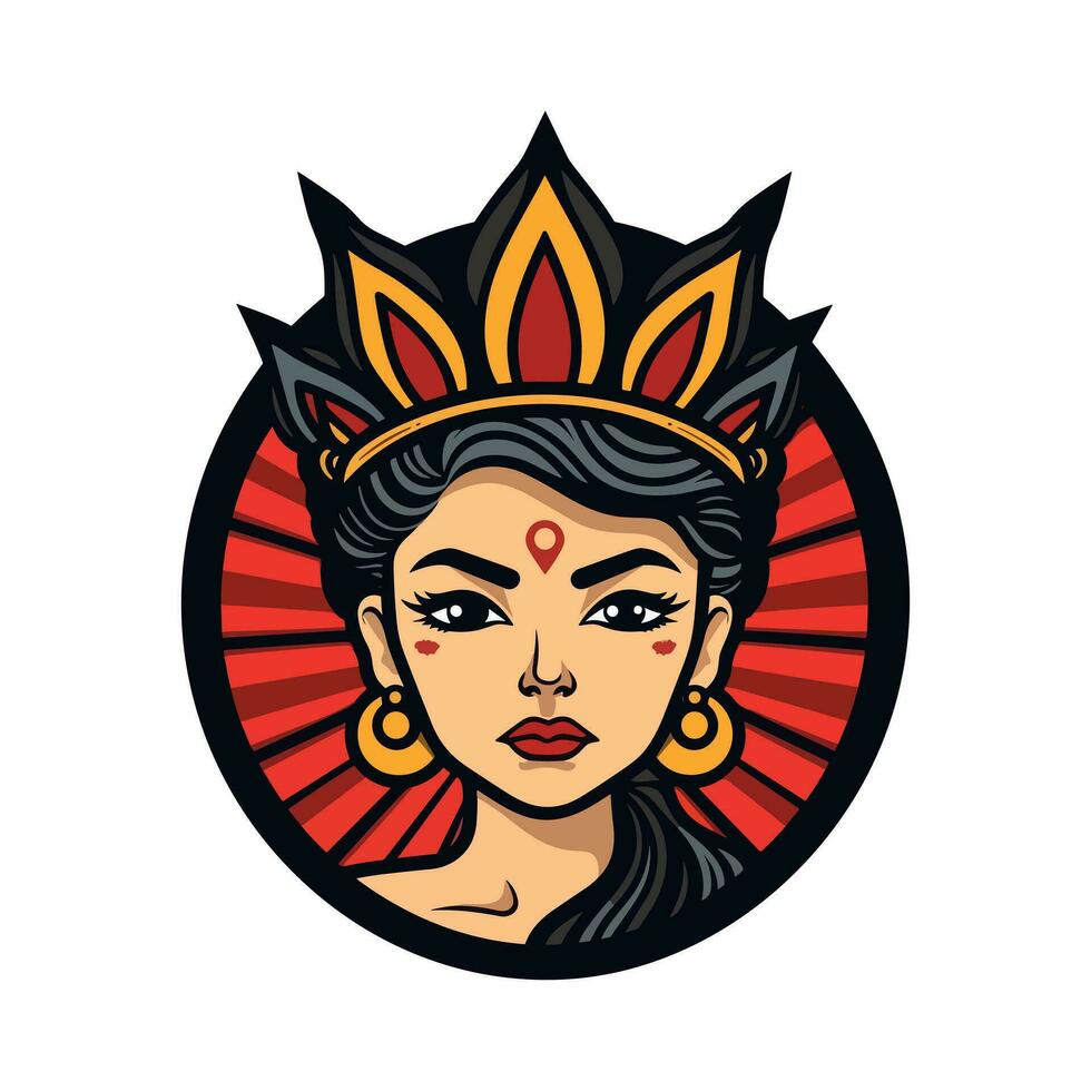 chicano niña mano dibujado logo diseño artístico representación de chicano orgullo y identidad. Rico en simbolismo, esta ilustración transporta herencia, belleza, y empoderamiento vector