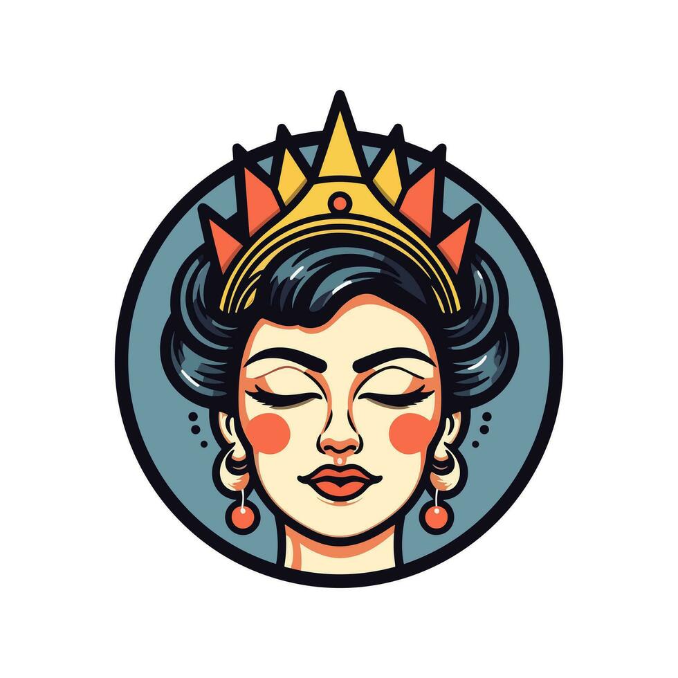 reina niña logo diseño ilustración un fusión de Arte y cultura, capturar el espíritu y Resiliencia de el chicano comunidad. atrevido, empoderamiento, y visualmente sorprendentes vector