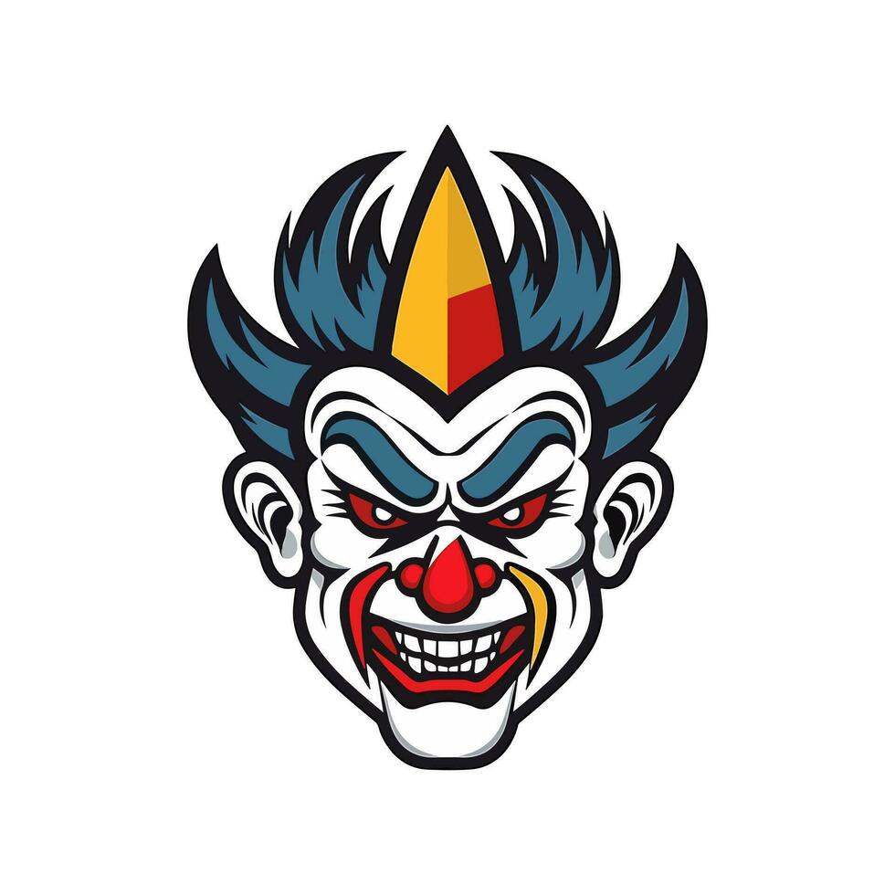 expresivo payaso cabeza logo diseño ilustración, capturar el caprichoso encanto y juguetón espíritu en un único y cautivador camino vector