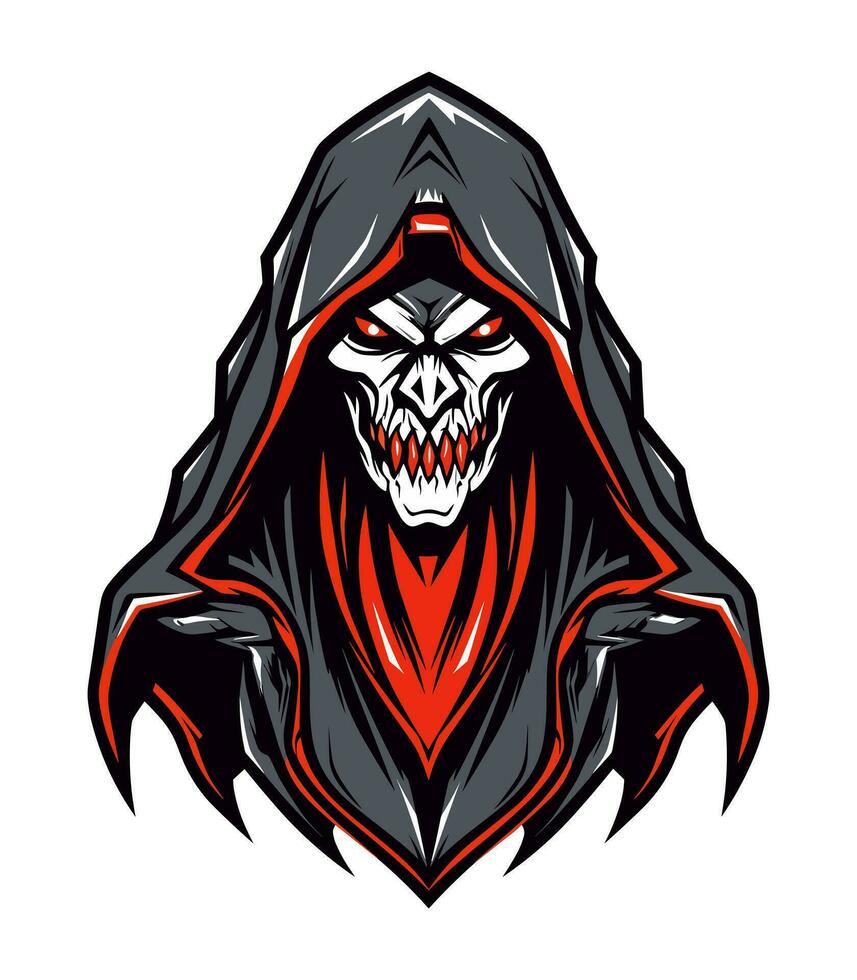 Embrace the darkness with a chilling vector clip art illustration of the Grim Reaper, a powerful symbol of death and mortality