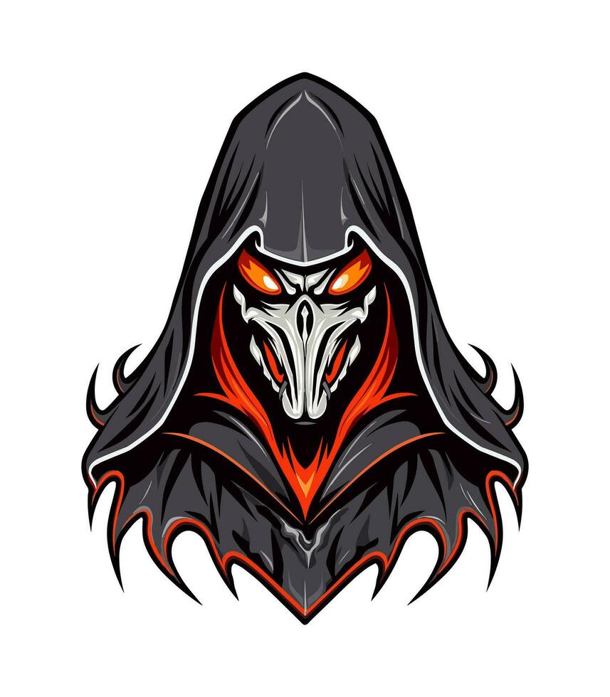 Embrace the darkness with a chilling vector clip art illustration of the Grim Reaper, a powerful symbol of death and mortality