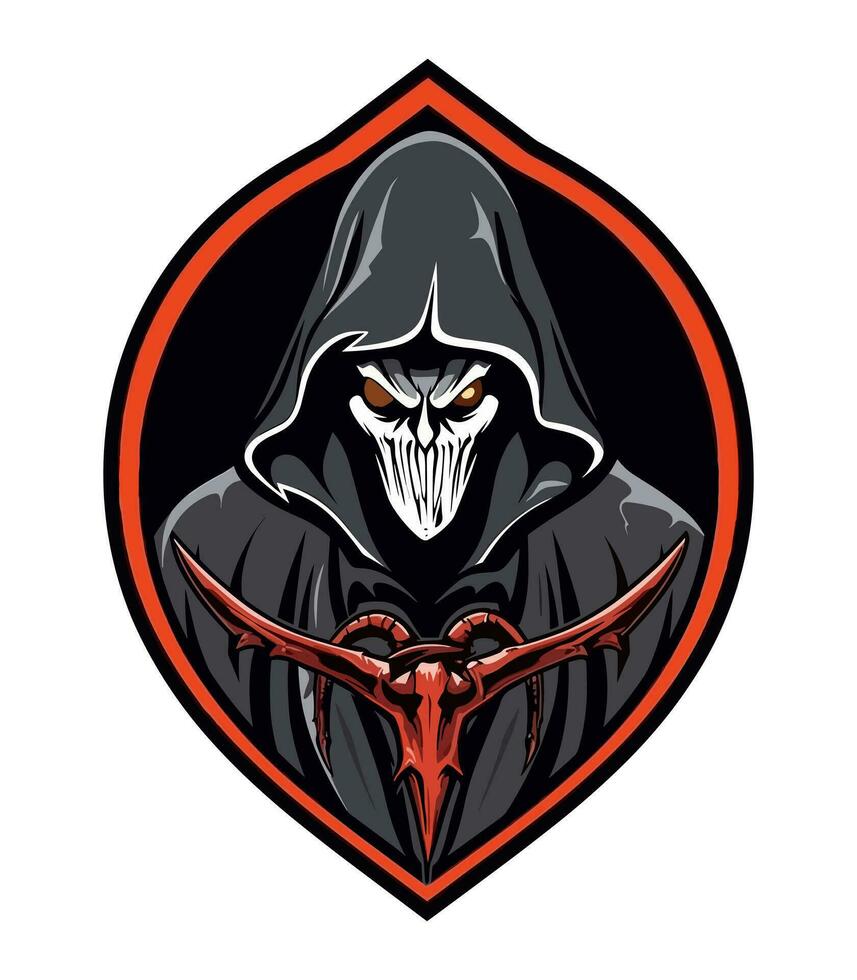 Grim reaper Death sign vector clip art illustration