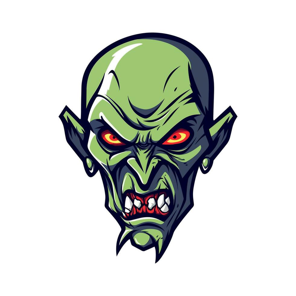 zombie head vector clip art illustration