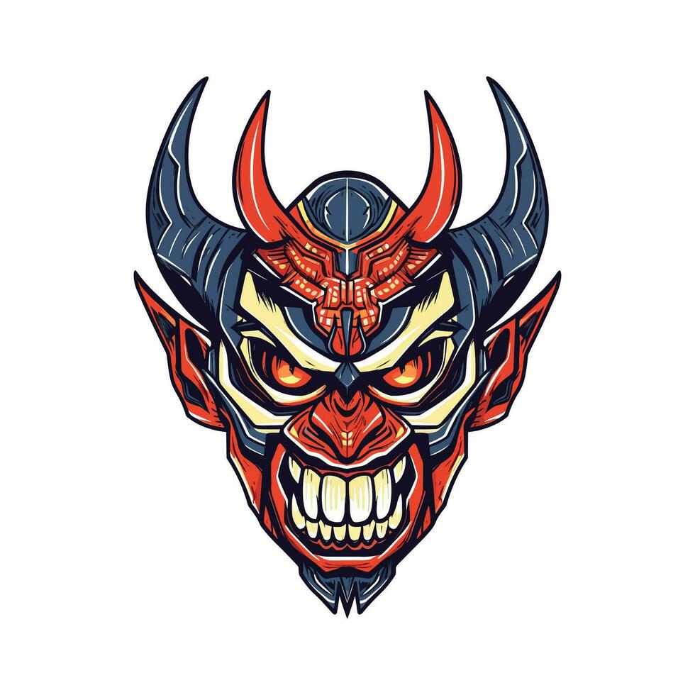 Devil demon head vector clip art illustration