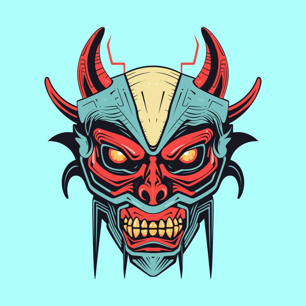 diablo demonio cabeza vector acortar Arte ilustración