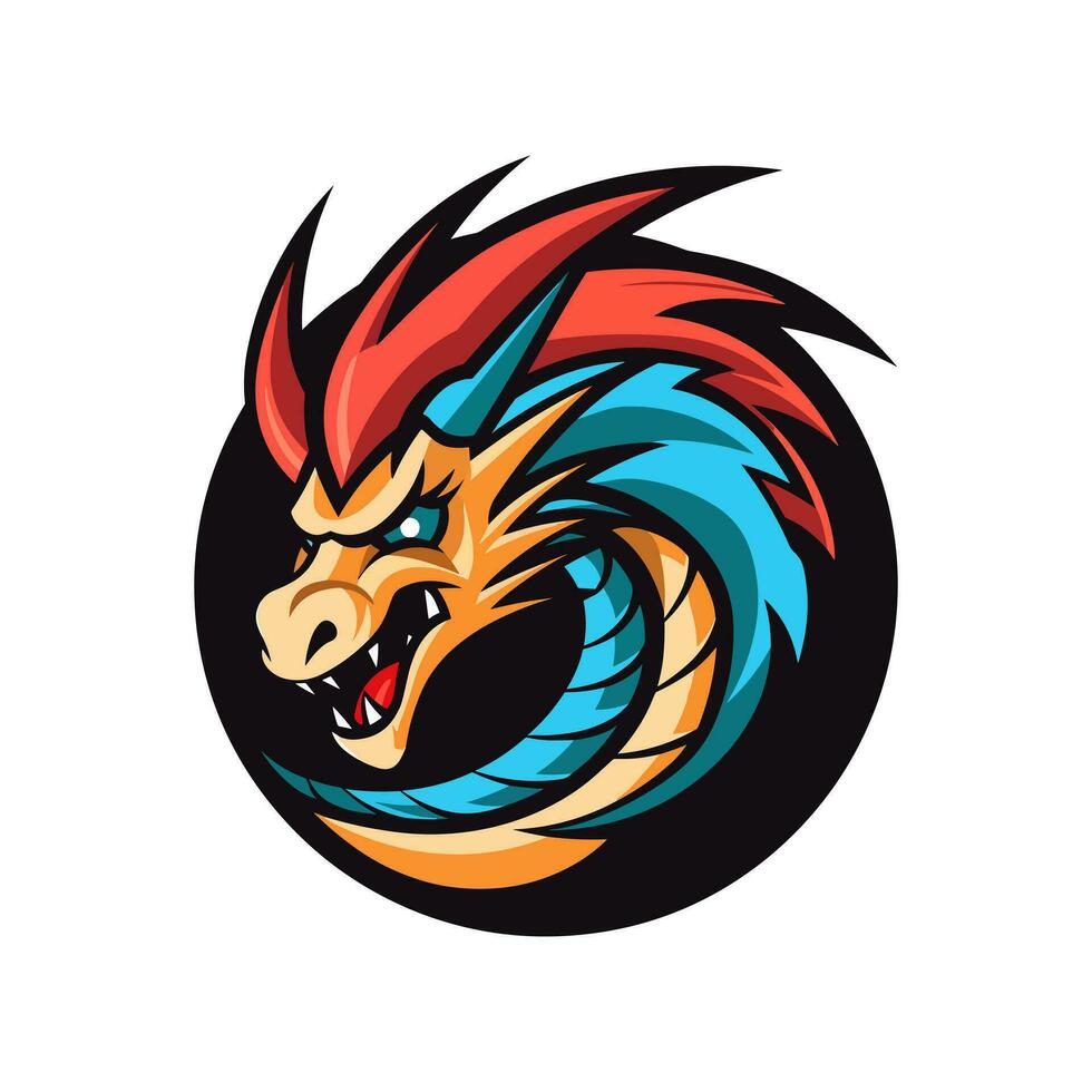 dragon mascot logo vector clip art illustration