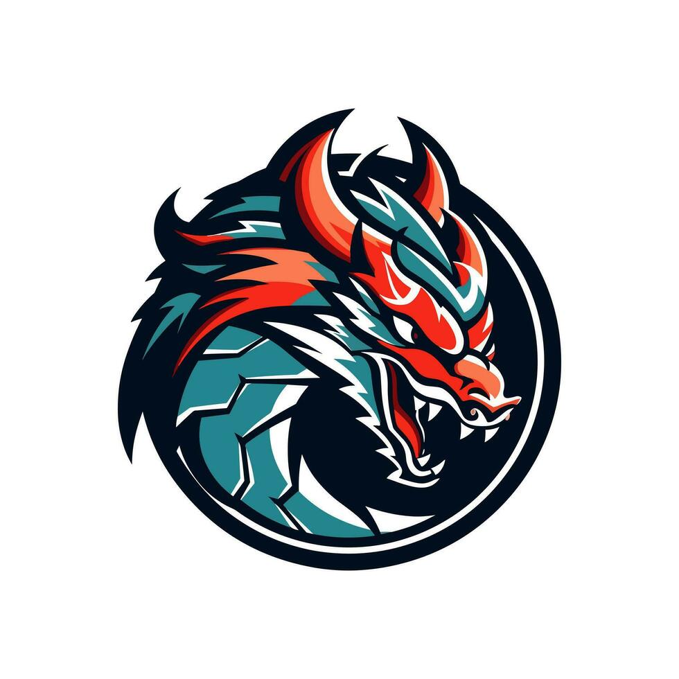 A majestic dragon logo vector clip art illustration, capturing the essence of elegance and strength, suitable for luxury brands, event promotions, and ancient inspired designs