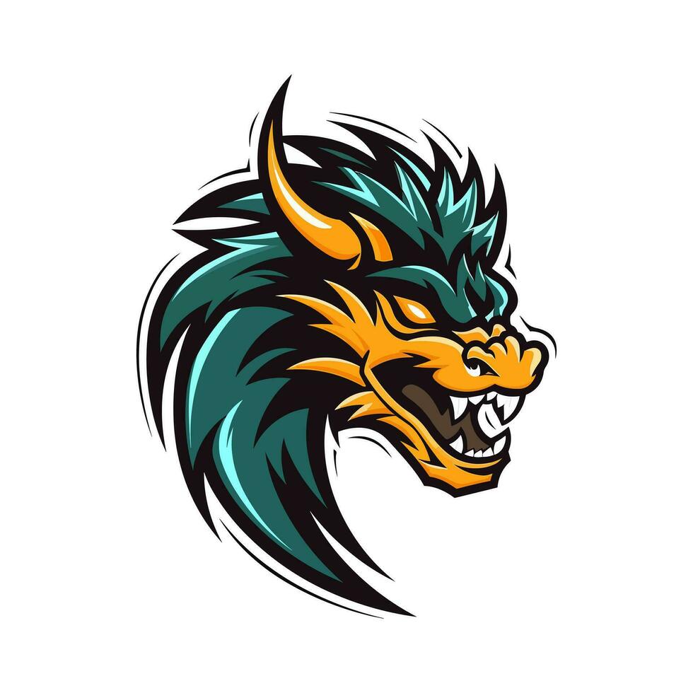 A majestic dragon logo vector clip art illustration, capturing the essence of elegance and strength, suitable for luxury brands, event promotions, and ancient inspired designs