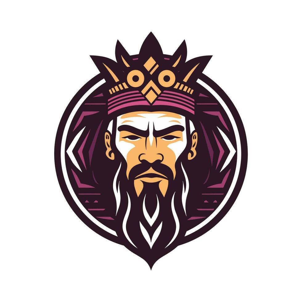 A fierce Viking warrior vector clip art illustration, exuding strength and determination, perfect for Viking inspired designs and historical projects