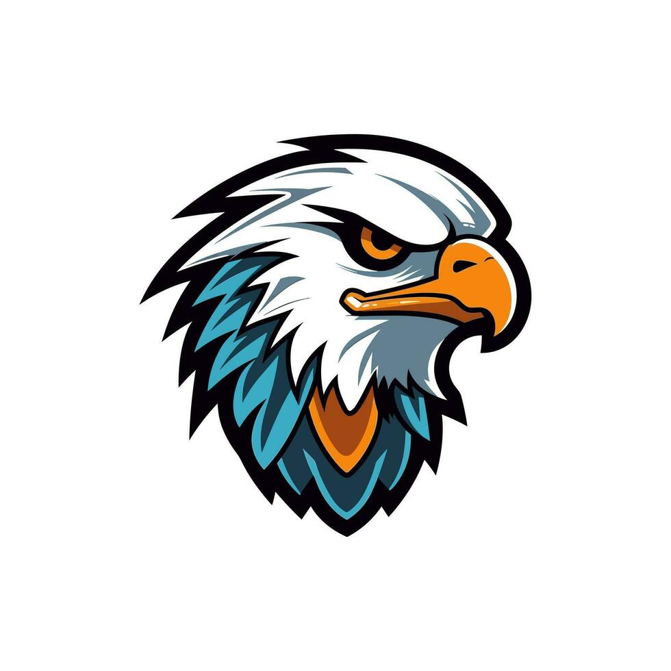 Angry Eagle falcon logo vector clip art illustration