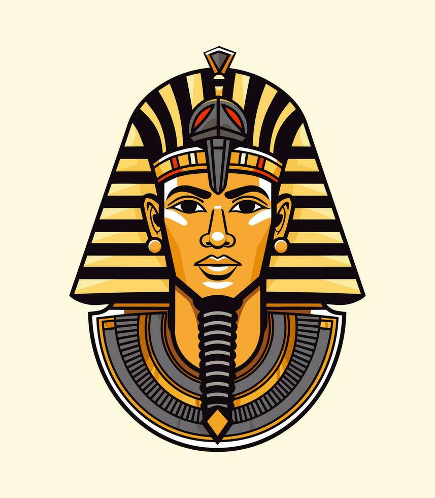 Egyptian Golden pharoh vector clip art illustration