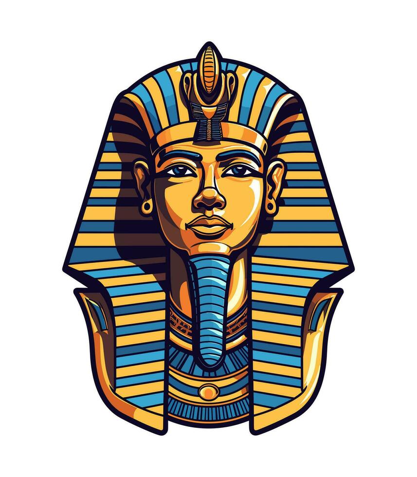 un majestuoso egipcio dorado faraón vector acortar Arte ilustración, encarnando poder y realeza, Perfecto para antiguo Egipto inspirado diseños y histórico proyectos