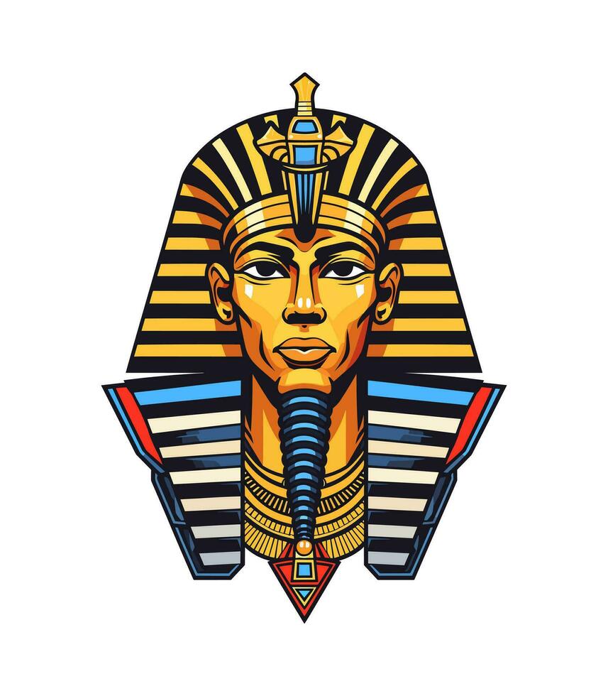 un majestuoso egipcio dorado faraón vector acortar Arte ilustración, encarnando poder y realeza, Perfecto para antiguo Egipto inspirado diseños y histórico proyectos