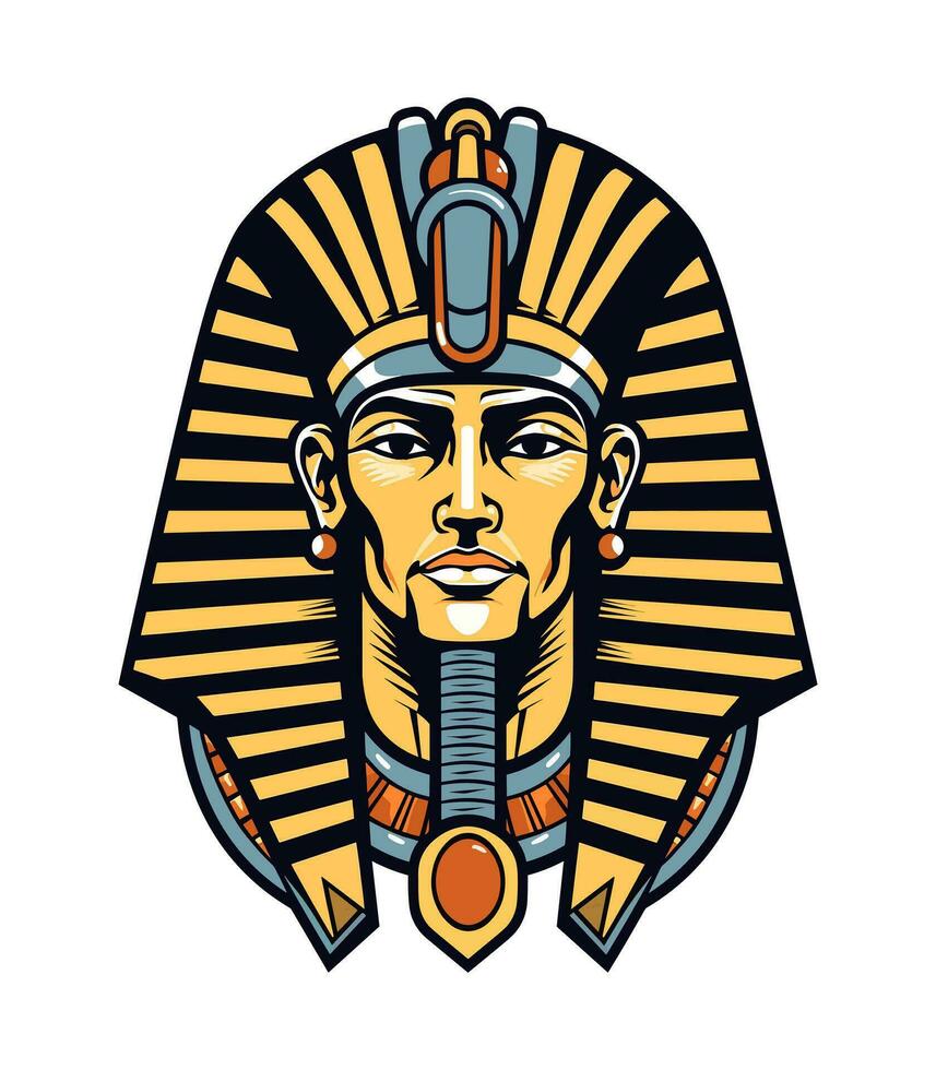 un majestuoso egipcio dorado faraón vector acortar Arte ilustración, encarnando poder y realeza, Perfecto para antiguo Egipto inspirado diseños y histórico proyectos