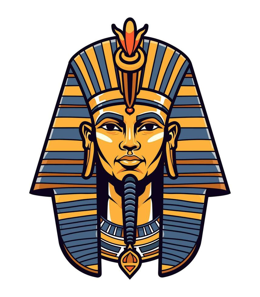 un majestuoso egipcio dorado faraón vector acortar Arte ilustración, encarnando poder y realeza, Perfecto para antiguo Egipto inspirado diseños y histórico proyectos