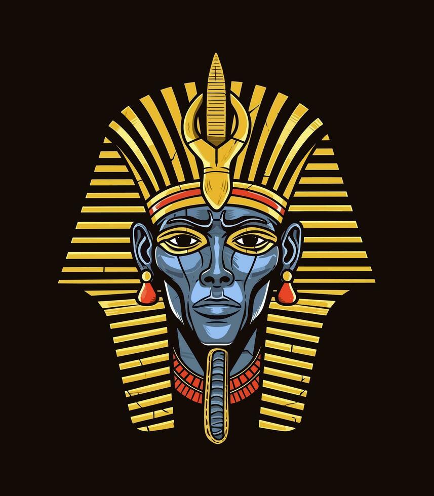 un majestuoso egipcio dorado faraón vector acortar Arte ilustración, encarnando poder y realeza, Perfecto para antiguo Egipto inspirado diseños y histórico proyectos