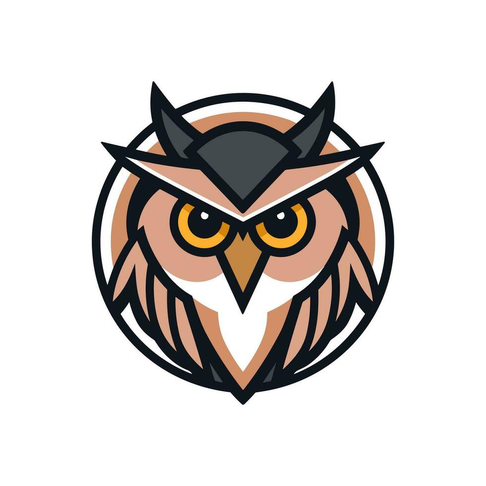 Decorative Owl Kaleidoscopic multicolored vector clip art illustration