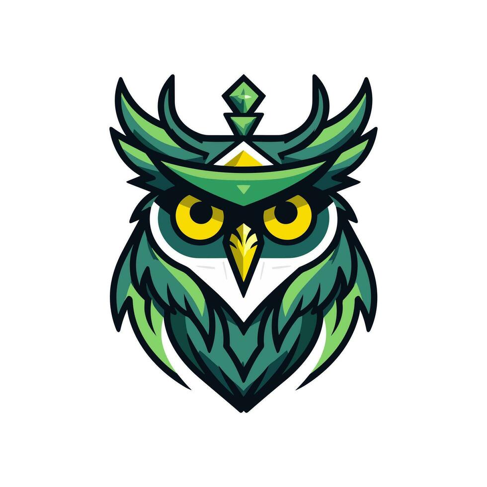 Decorative Owl Kaleidoscopic multicolored vector clip art illustration
