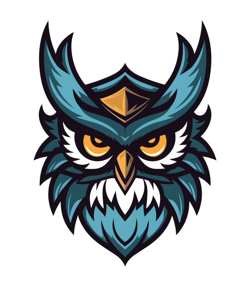 Decorative Owl Kaleidoscopic multicolored vector clip art illustration