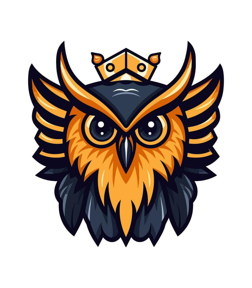 A wise and mysterious owl vector clip art illustration, symbolizing knowledge and intuition, perfect for educational materials and spiritual designs