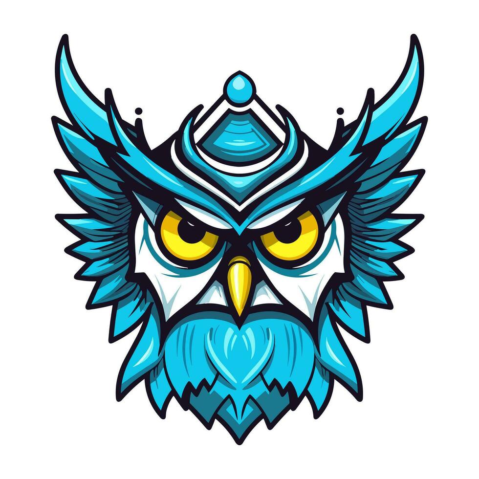 A wise and mysterious owl vector clip art illustration, symbolizing knowledge and intuition, perfect for educational materials and spiritual designs