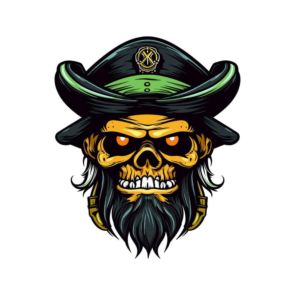 piratas cráneo zombi cabeza vector acortar Arte ilustración