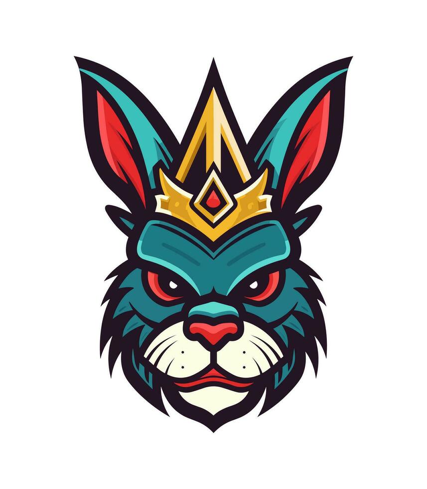 An intricately detailed rabbit mascot logo vector clip art illustration, showcasing the rabbit's adorable features and lively personality, ideal for animal themed logos and children's products