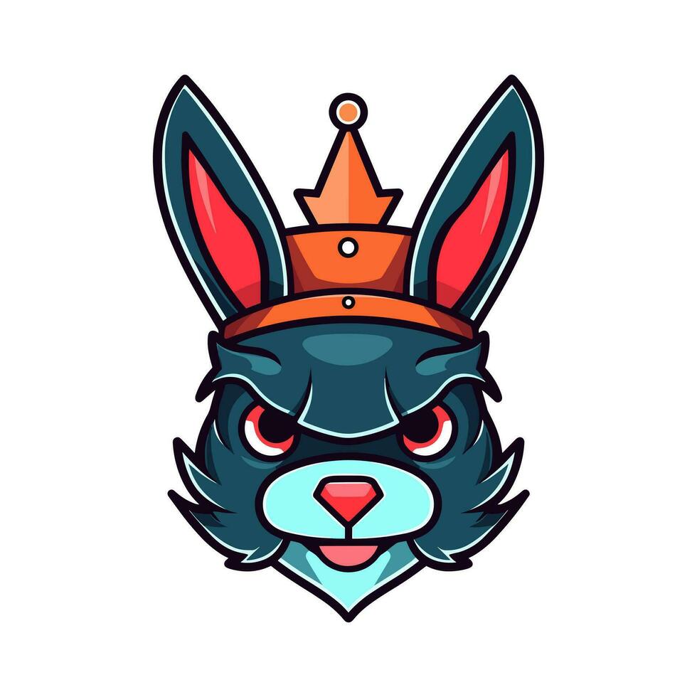 An intricately detailed rabbit mascot logo vector clip art illustration, showcasing the rabbit's adorable features and lively personality, ideal for animal themed logos and children's products