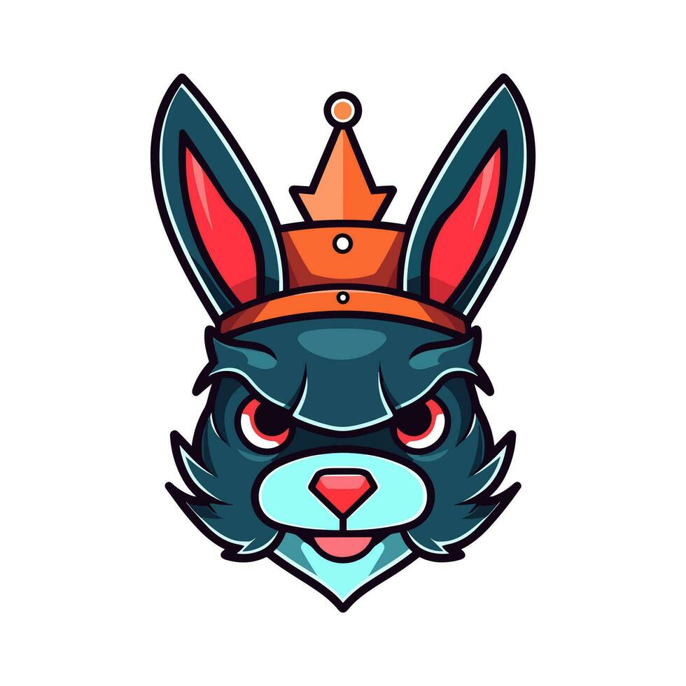 An intricately detailed rabbit mascot logo vector clip art illustration, showcasing the rabbit's adorable features and lively personality, ideal for animal themed logos and children's products