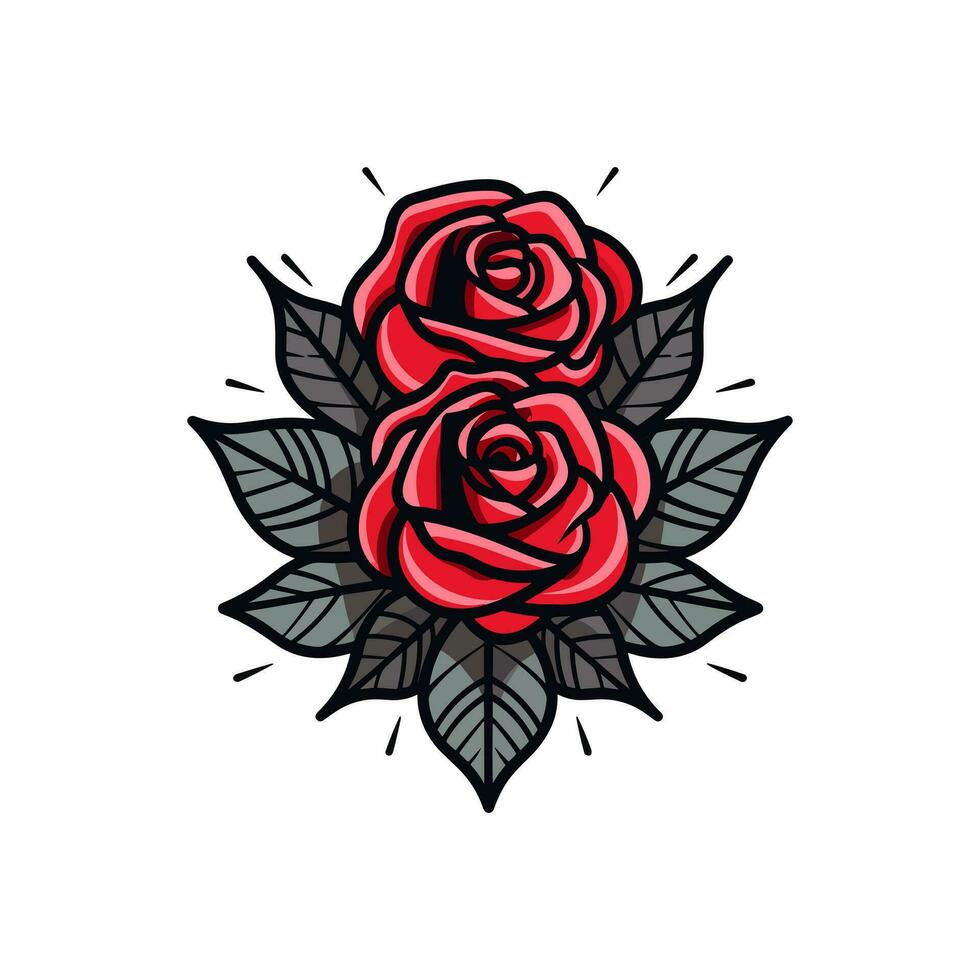 un romántico rosas flor vector acortar Arte ilustración, evocando amor y pasión, Perfecto para Boda invitaciones y sentido diseños ese hablar a el corazón