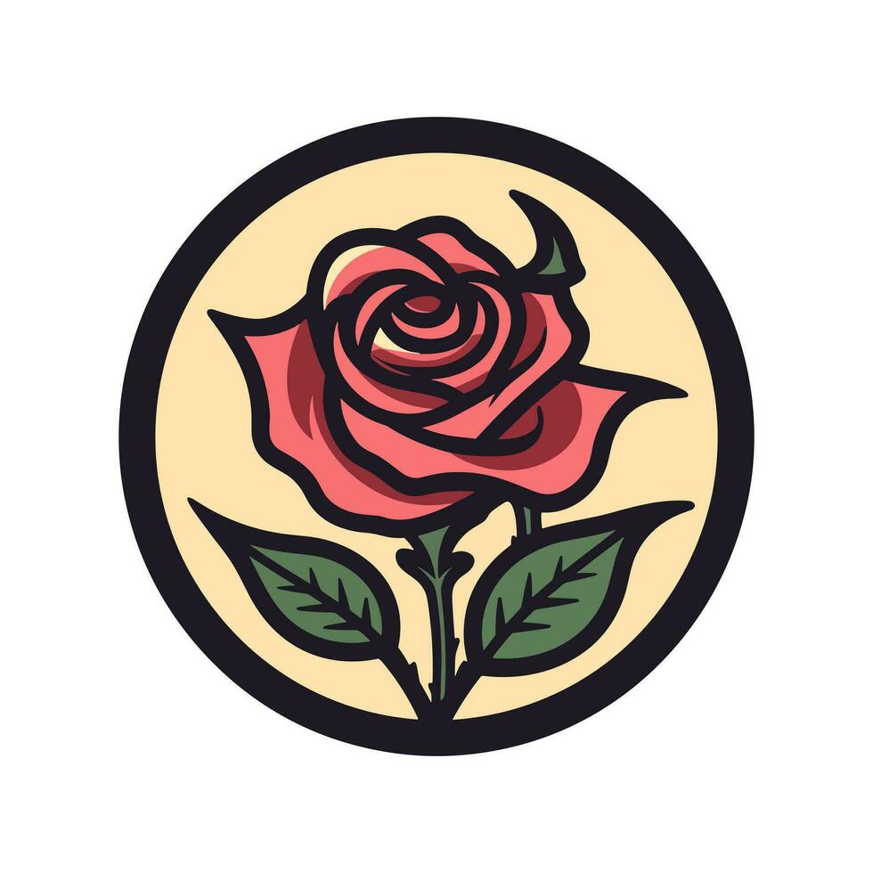 romántico rosas flor vector logo acortar Arte ilustración