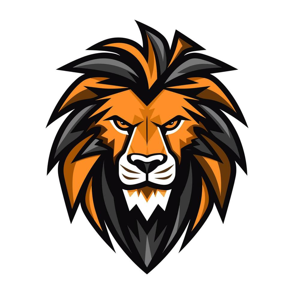 powerful lion mascot logo vector clip art illustration, representing strength and dominance, perfect for sports teams and bold branding