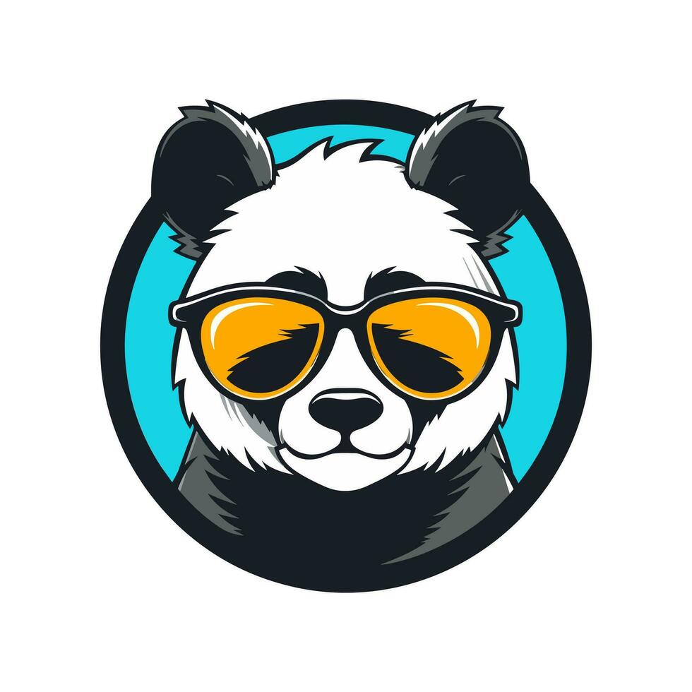 panda wearing sunglasses vector clip art illustration