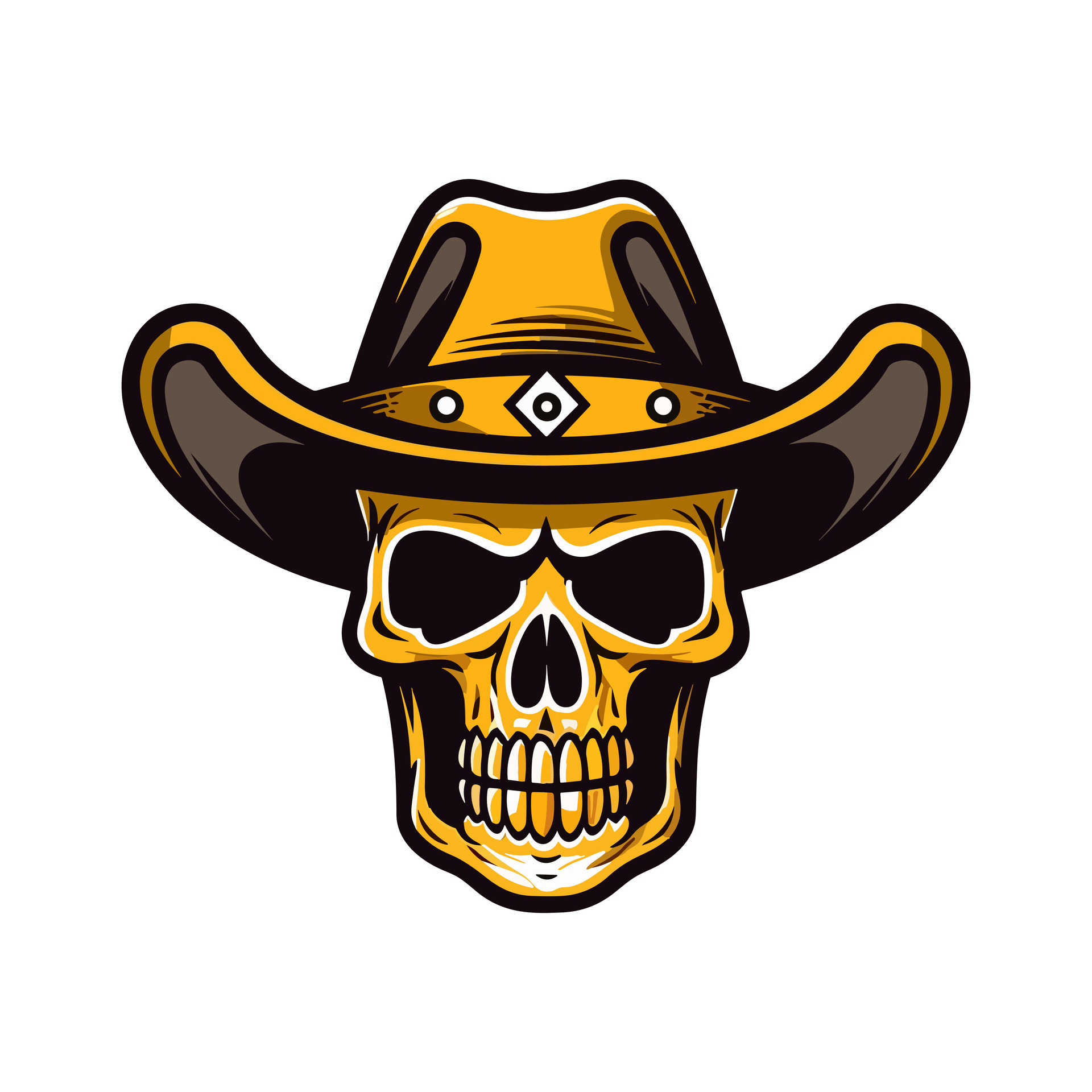 Skull with Cowboy Hat Accessories 13280318 Vector Art at Vecteezy