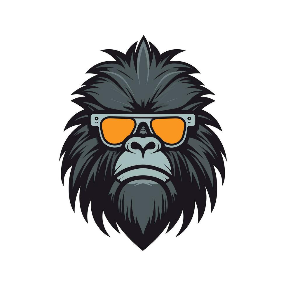 gorilla wearing sunglasses vector clip art illustration