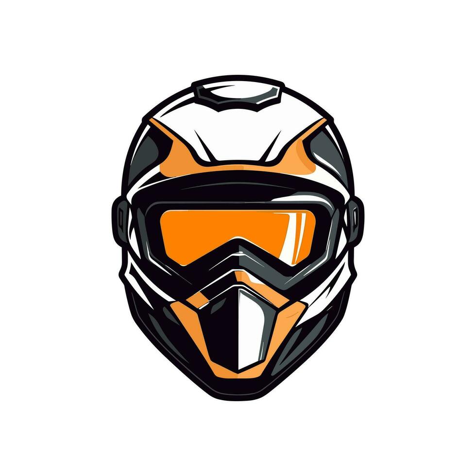 Motocross logo helmet vector clip art illustration