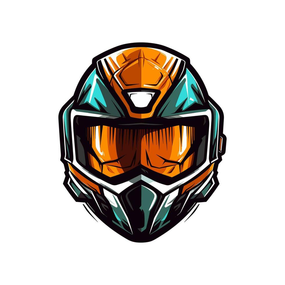 Motocross logo helmet vector clip art illustration