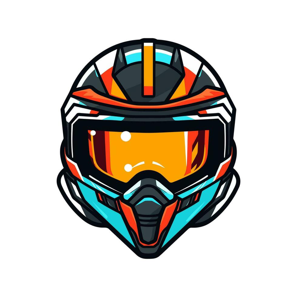 Motocross logo helmet vector clip art illustration