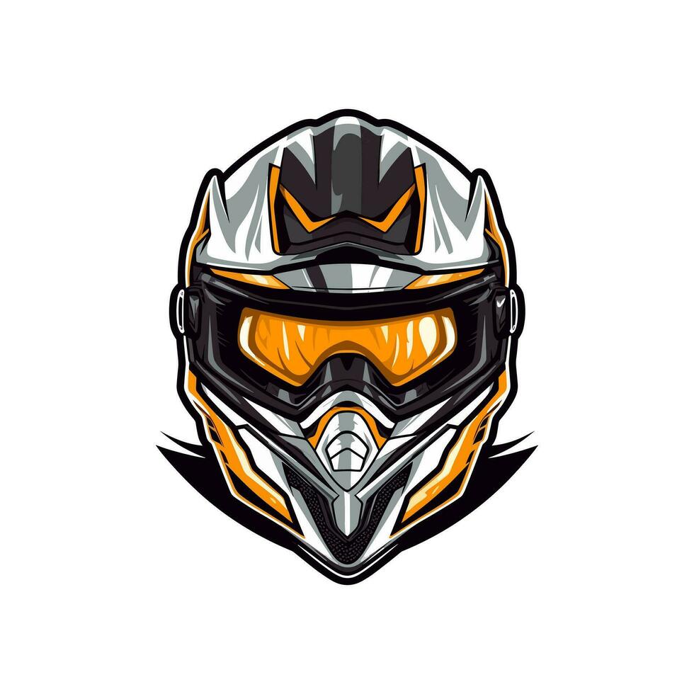 Motocross logo helmet vector clip art illustration