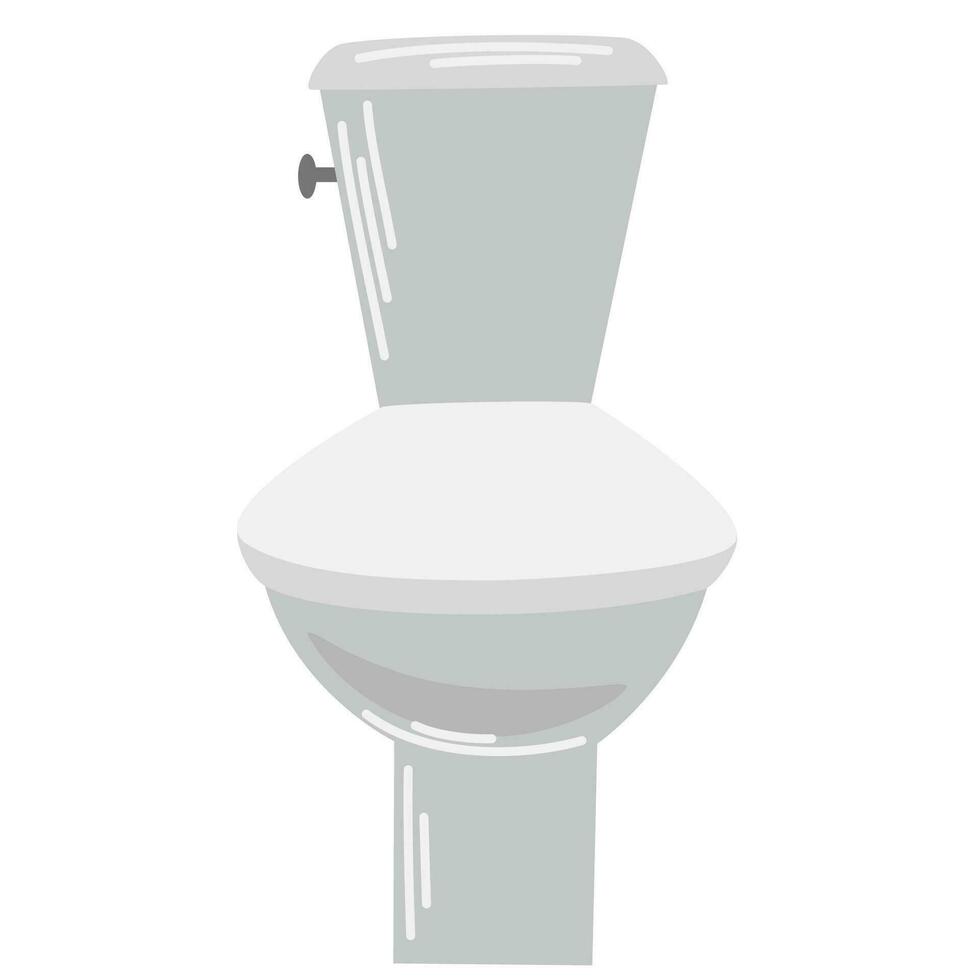 Ceramic toilet. Bathroom, Home interior. Flat vector illustration isolated on white background
