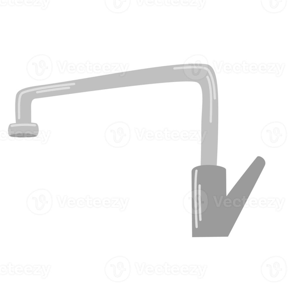 Water mixer. Faucet. Kitchen or bathroom element. Vector illustration in flat style isolated on white background photo