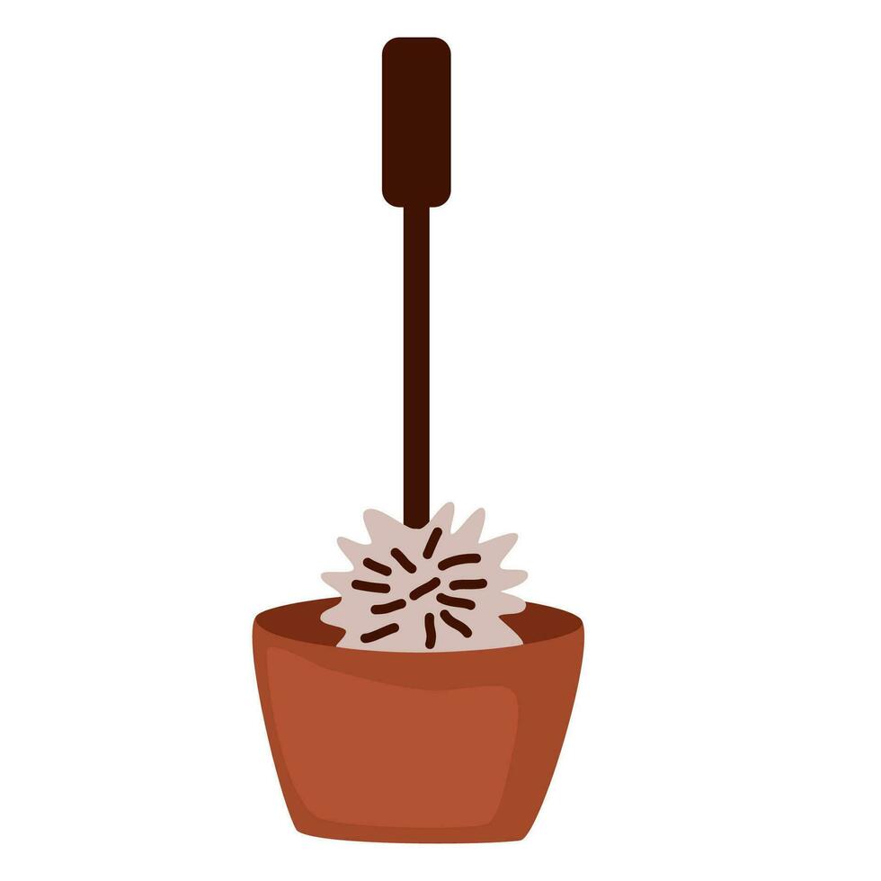 Toilet brush. Tool for hygienic cleaning and cleaning of sanitary equipment. Vector illustration isolated on a white background for design and the web.
