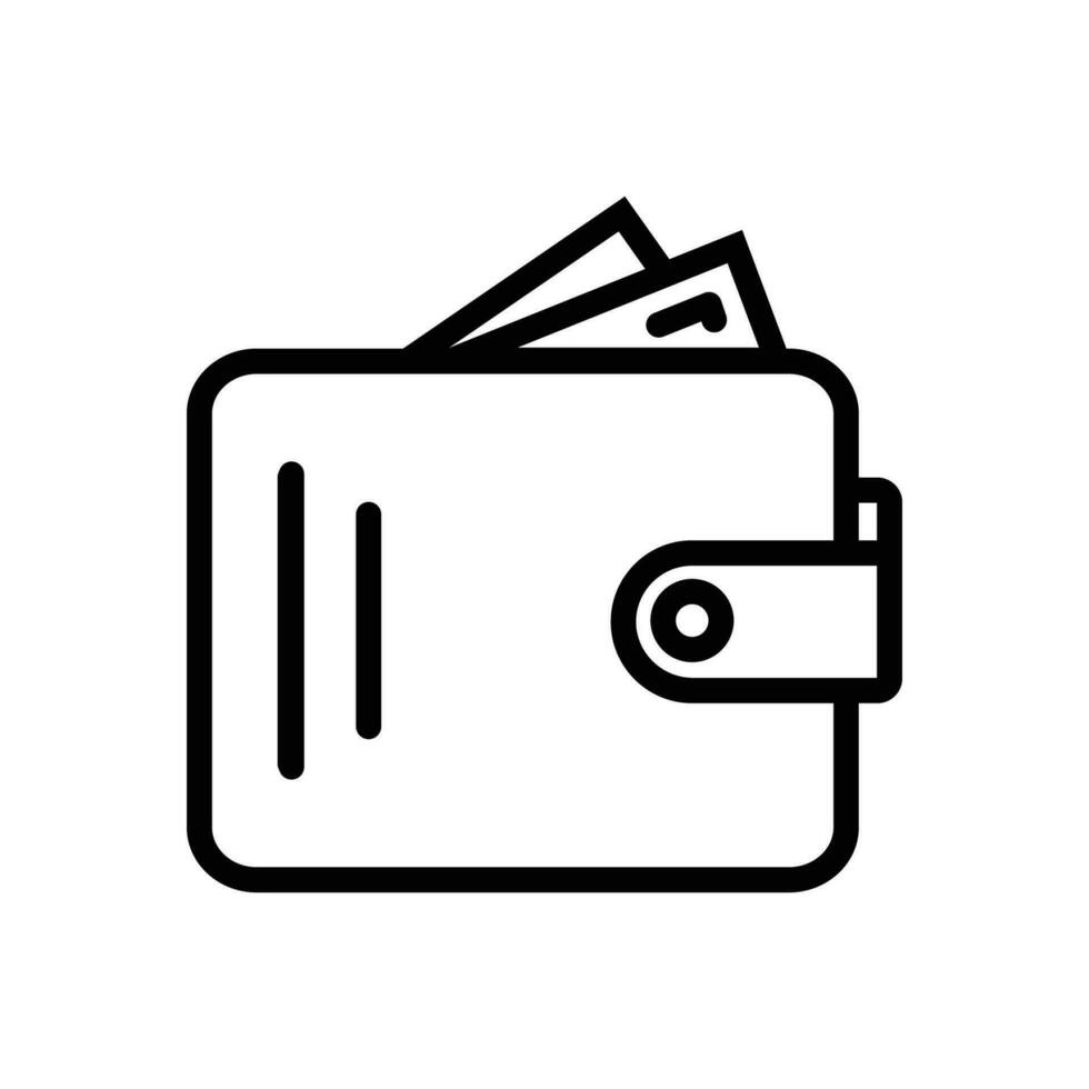 Wallet icon. Outline wallet vector icon for web design isolated on white background