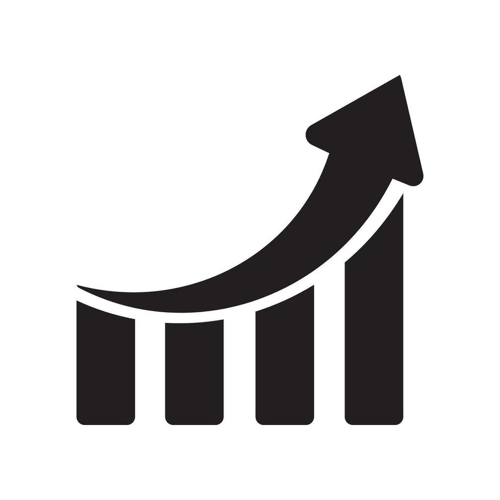 Graph chart icon vector. Growth icon symbol vector